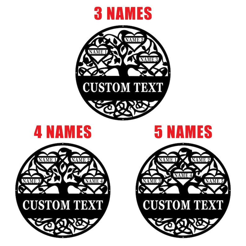 Family Tree of Life Wall Art Personalized Metal Garden Decor Custom Tree Sign Couples Housewarming Gift Anniversary Gift Living Room Decor image 3