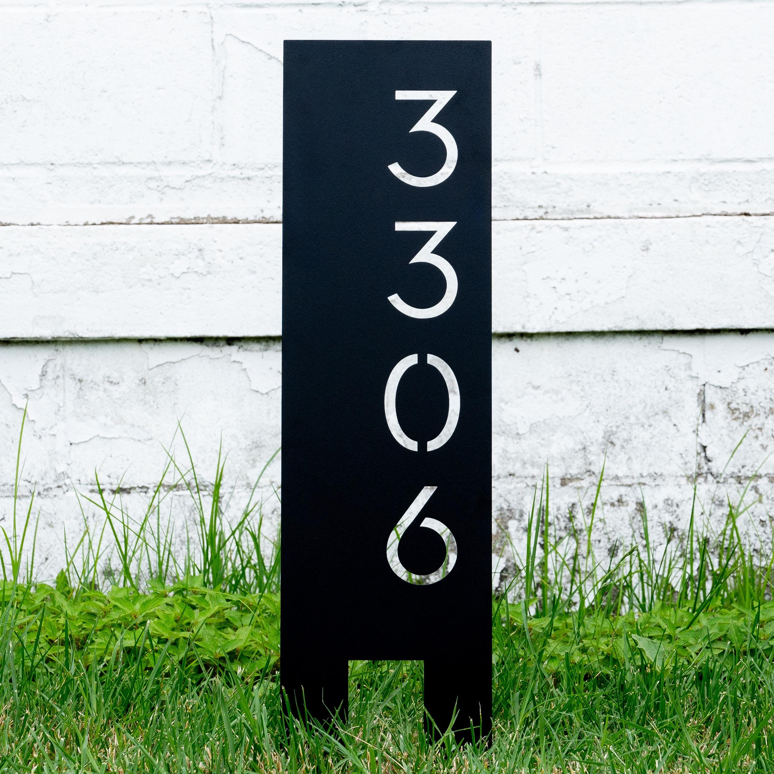 Metal Personalized Vertical Address Stake, Custom House Numbers, Metal Address Sign, Modern Address Sign, Road Address Sign, Metal Numbers