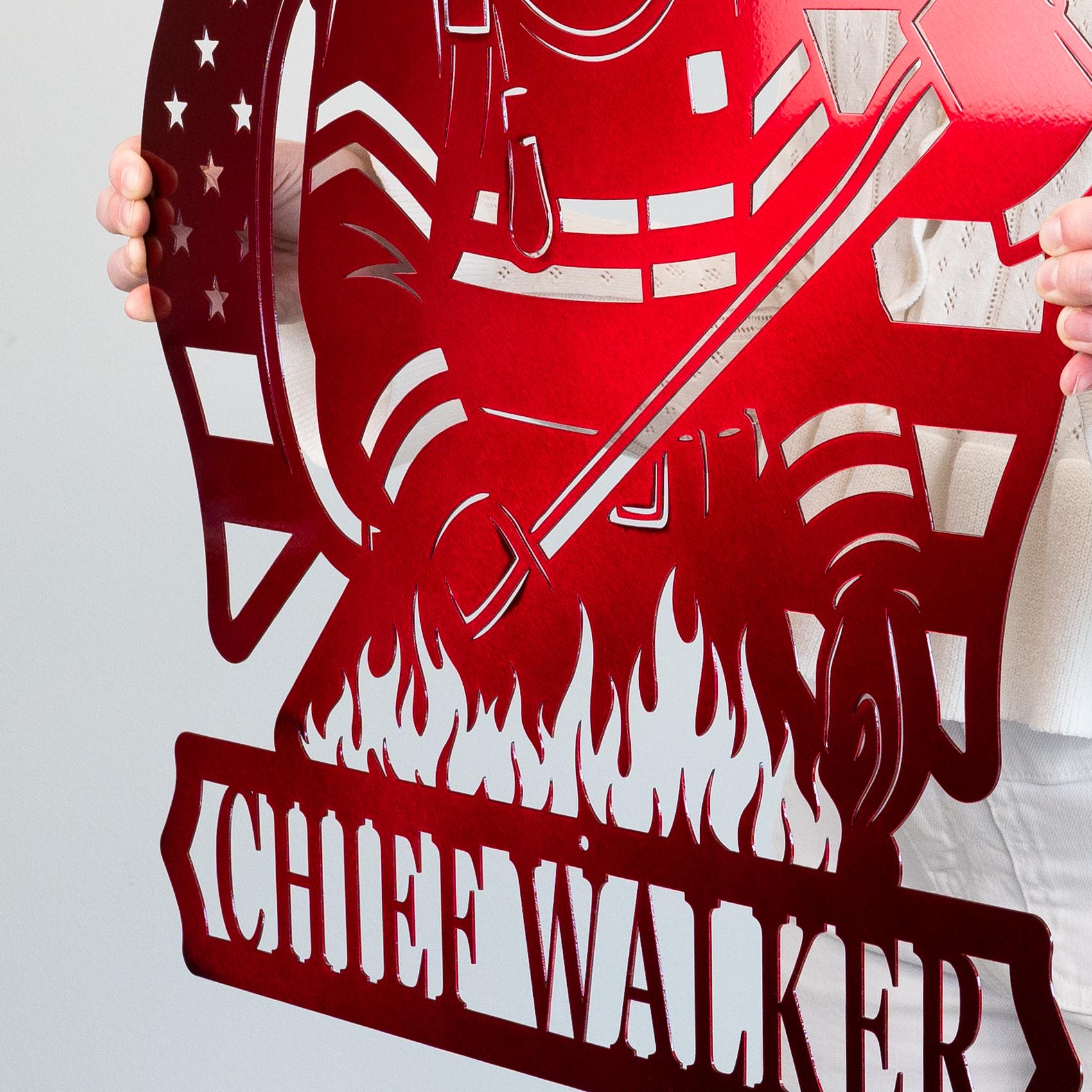 Custom Metal American Firefighter Sign, Fire Chief Retirement Gift ...