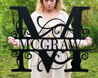 Custom Metal Signs | Monogram Wall Decor | Metal Wall Art | Last Name Sign | Family Name Sign | Personalized Wedding Gift | Custom Metal Art