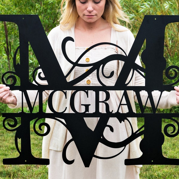 Custom Metal Signs | Monogram Wall Decor | Metal Wall Art | Last Name Sign | Family Name Sign | Personalized Wedding Gift | Custom Metal Art