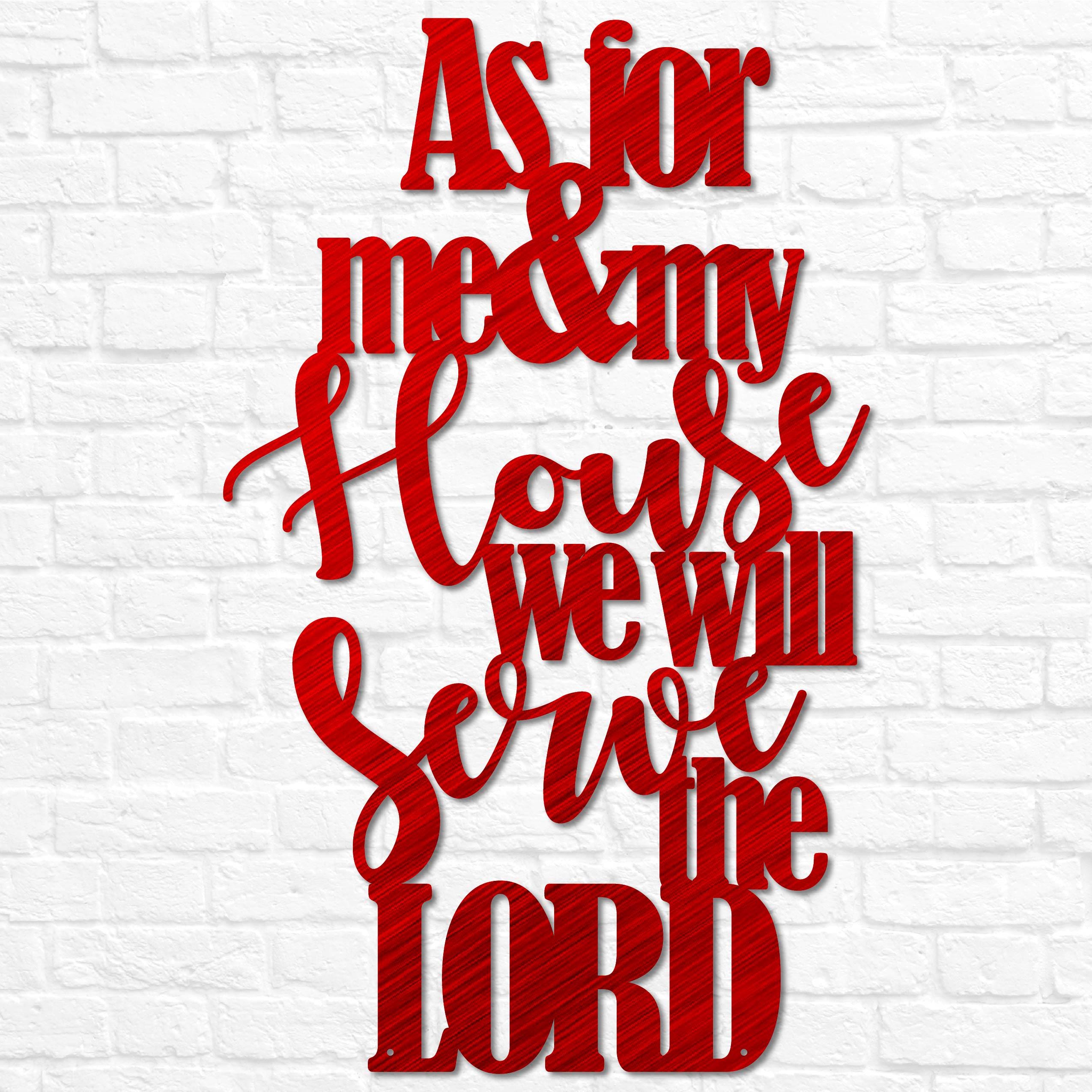 As for Me and My House We Will Serve the Lord Sign | Metal Word Wall ...