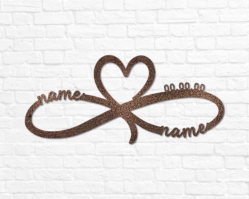 Gifts for Her, Custom Infinity Sign, Personalized Wedding Gift for Couple, Engagement Gift, Anniversary Gift Bridal Shower Gift Couples Gift Copper Vein