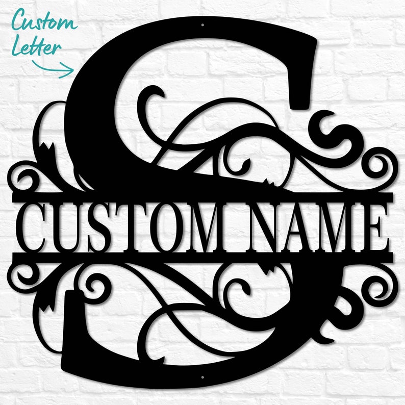 Custom Metal Signs Monogram Wall Decor Metal Wall Art Last Name Sign Family Name Sign Personalized Wedding Gift Custom Metal Art image 3