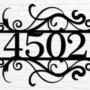 House Number Sign Metal Address Sign Address Plaque Home Number Sign Custom Address Decor House Warming Gift Front Door Sign Black