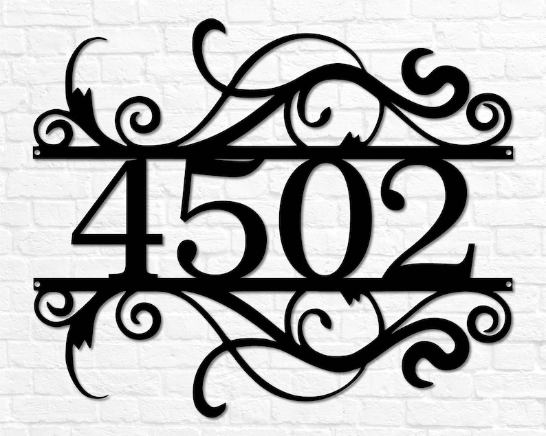 House Number Sign Metal Address Sign Address Plaque Home Etsy