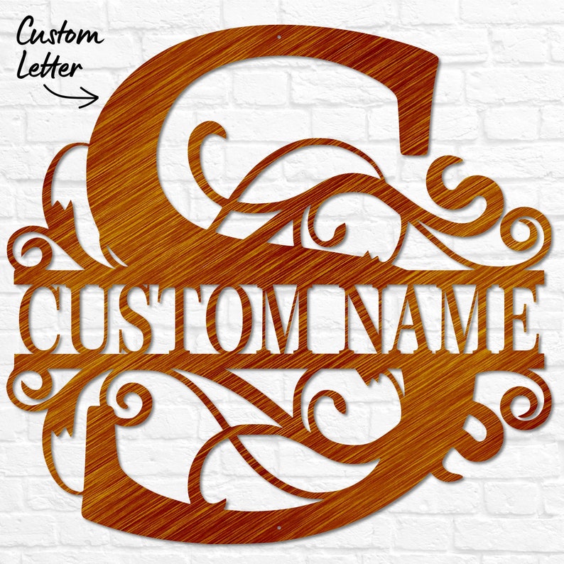 Custom Metal Signs Monogram Wall Decor Metal Wall Art Last Name Sign Family Name Sign Personalized Wedding Gift Custom Metal Art Copper Translucent