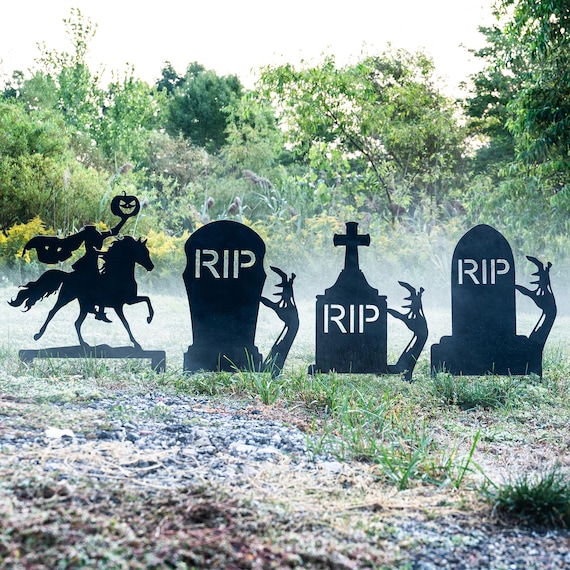 Halloween Zombie Skeleton Yard Decoration Stakes With LED Lights - Haunted House Prop 8 thumbnail image