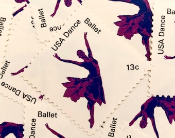 6x BALLET BALLERINA Dancing 1998 32c Black Unused Vintage Postage