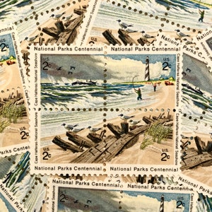 4-Block Cape Hatteras Lighthouse Stamps – 1972 – Two Cents – Scott 1448, 1449, 1450, 1451 – Vintage Unused USPS