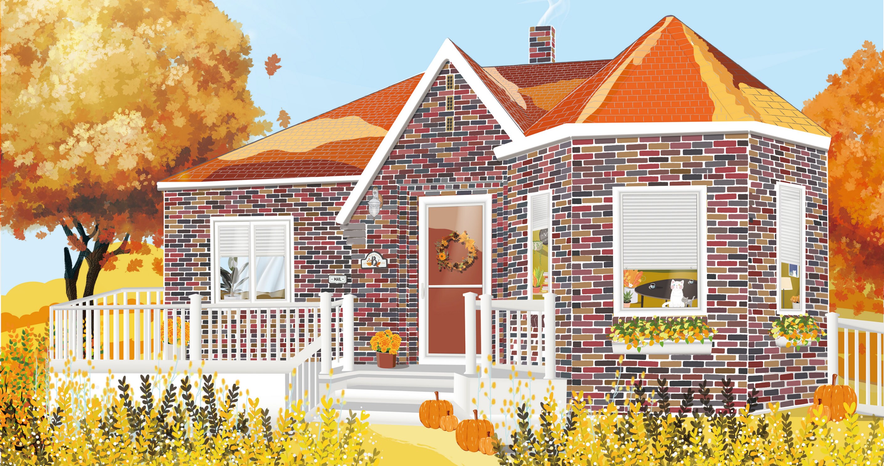 Custom Home Graphic Digital Home Illustration Graphic Etsy