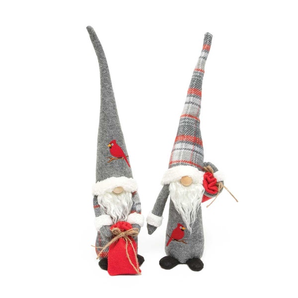 Winter cardinal Christmas Santa sack gnome