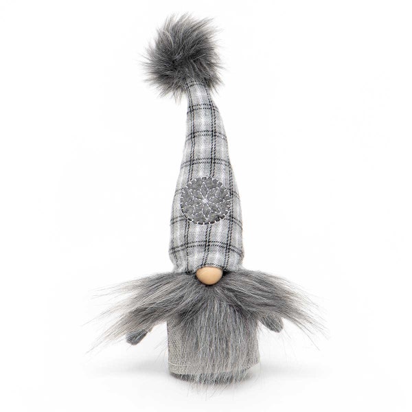 Nordic Winter gnome, grey and white farmhouse gnome