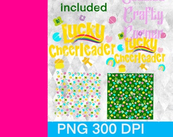 Lucky Cheerleader lucky cheer mom sublimation PNG st Patrick’s day