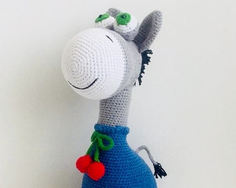 Little Donkey Gift,Knitting Animal Toy,Newborn Gift,Knitted Crochet,Cute Handmade Gift,Sleeping Friend,Stuffed Donkey,Baby Room Decoration