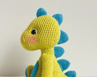 Cute Dinosaur,Handmade Colorful Baby Dinosaur,Knitted Dinosaur,Little Crochet Soft Toy Dinosaur,Green Dinosaur,Stuffed Dinosaur,