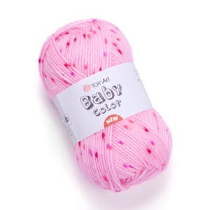 YarnArt Baby Color – 100% Acrylic Multicolor Baby Yarn, Soft Fine Weight (2), 1.76 oz, 164 yds, Knitting & Crochet Yarn for Baby Projects
