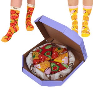 Novelty Socks Pizza Socks Set Mix Colors,Gift For Men and Women,4 pair  Universal Size(US Men’s&Women’s),Unique Gift, %80 Cotton Fun Socks