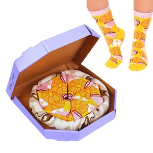 Novelty Socks Veggie Pizza Socks Box Set,Gift For Men and Women,4 pair  Universal Size(US Men’s&Women’s),Unique Gift, %80 Cotton Fun Socks