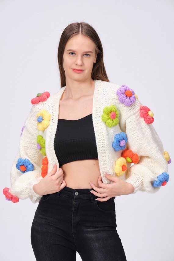 Cardigan di fiori Daisy Crochet Cardigan cappotto paraurti | Etsy Italia