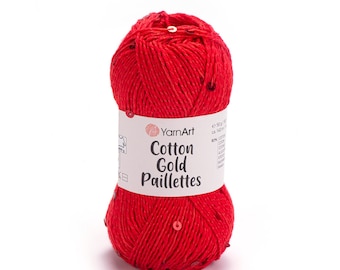 YarnArt Cotton Gold Paillettes – Sparkling Summer Crochet Yarn