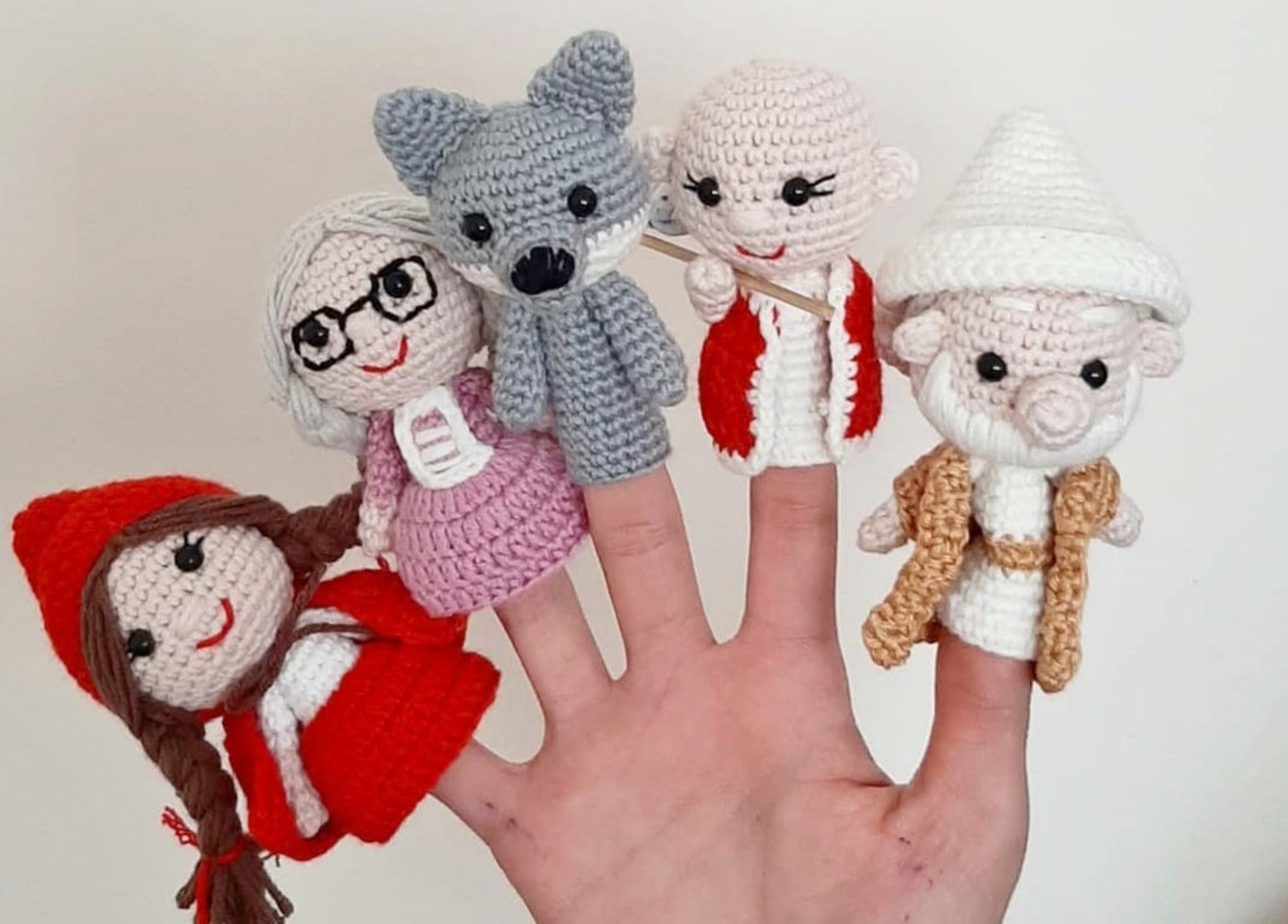 Finger Puppets Crochet Toy Setknitted Crochet Etsy