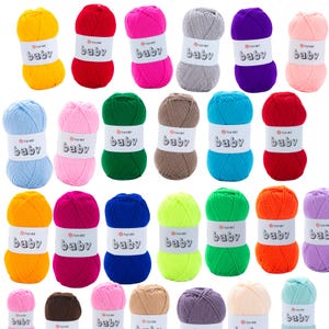 YarnArt Baby – Soft Baby Knitting Yarn, 100% Acrylic, Sport Weight, 1.76 Oz, 164 Yds, Sensitive Skin Friendly, Crochet & Knit Yarn