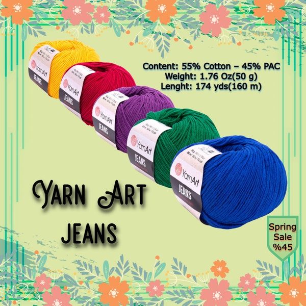 Baumwolle Garn,Amigurumi Garn,Yarn Art Jeans,Strickjacke Garn,Decke Garn,Schal Garn,Handtuch Garn,Pullover,Multicolor Garn,174.97 Yds,1.76 oz