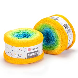 YarnArt Rosegarden – 100% katoenverloopgaren, 250 g (8,82 oz), 1000 m (1093 yds), lichtgewicht zomergaren, ombre katoengaren
