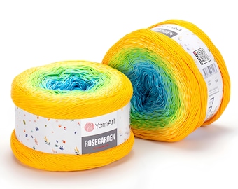 YarnArt Rosegarden Cotton Yarn Cake – Lightweight Ombre Gradient