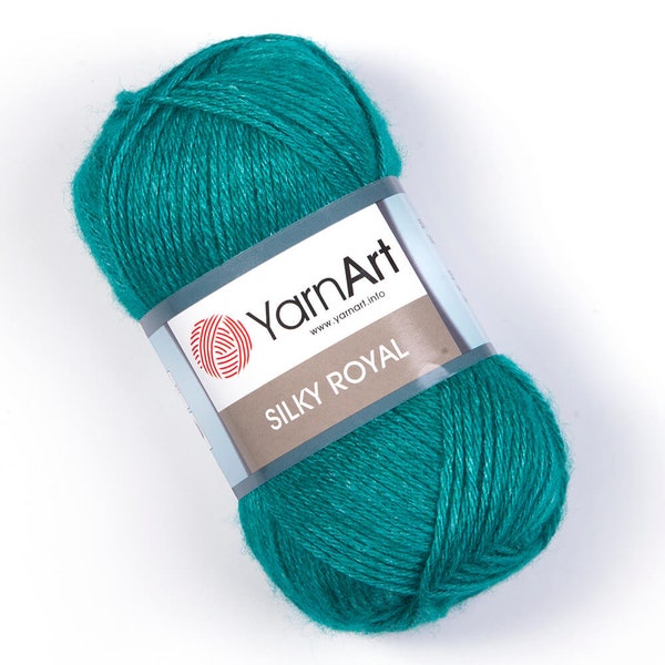 Yarn Art Silky Royal Yarn,Silk Yarn,Merino Wool,Silk Rayon,1.76 Oz,153.10 Yds,Knitting Yarn,Soft Yarn,Sweater Yarn,Cardigan Yarn,Winter Yarn