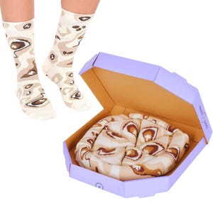 Novelty Socks Garlic Bread Pizza Socks Box Set,Gift For Men and Women,4 pair  Universal Size(US Men&Women),Unique Gift, %80 Cotton Fun Socks