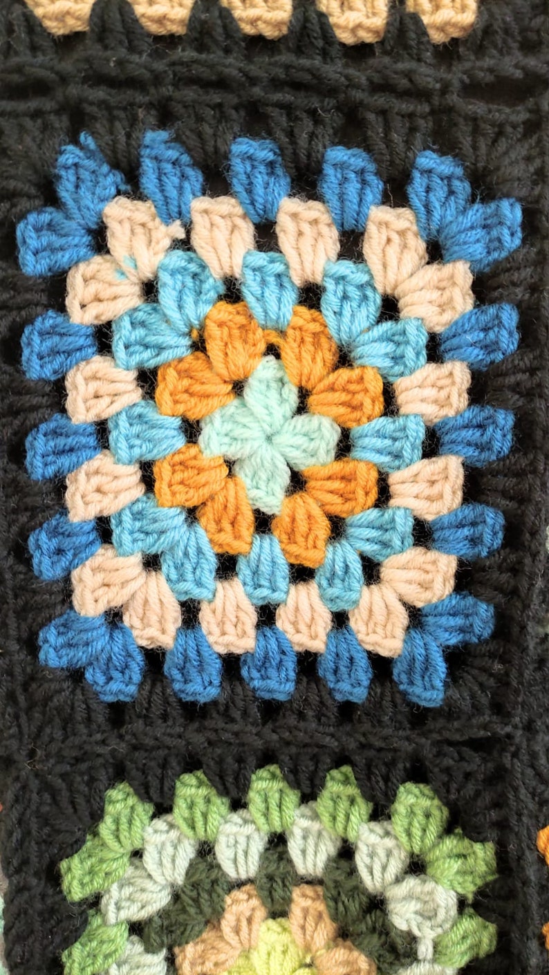 Granny Square Yarn Cardigan,Special Design Granny Square Premium Acrylic Cardigan,Handmade Patchwork Jacket,Handmade Yarn Coat