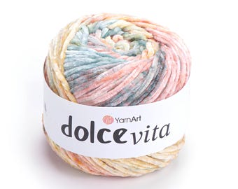 Dolce Vita Plush Micro Polyester Yarn – Velvet Knitting & Crochet, Medium Weight