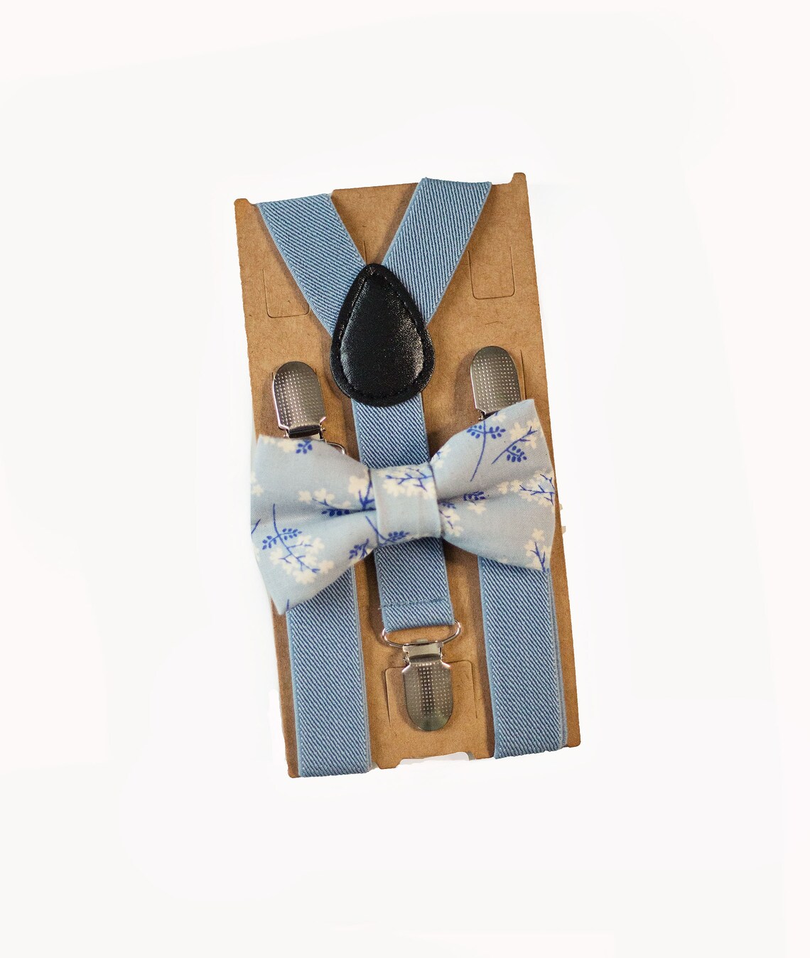 dusty blue floral bow tie