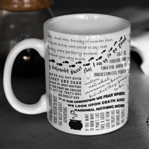 Best Potter Book Quotes Mug! Witty and Inspirational Favorite Sayings, Stylish Literature Smart Unique Gift Coffee Cup