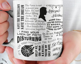 Star Wars Quotes Coffee Mug Saga Iconic Movie Sayings Moments Fan Ceramic cup 11oz 15 oz