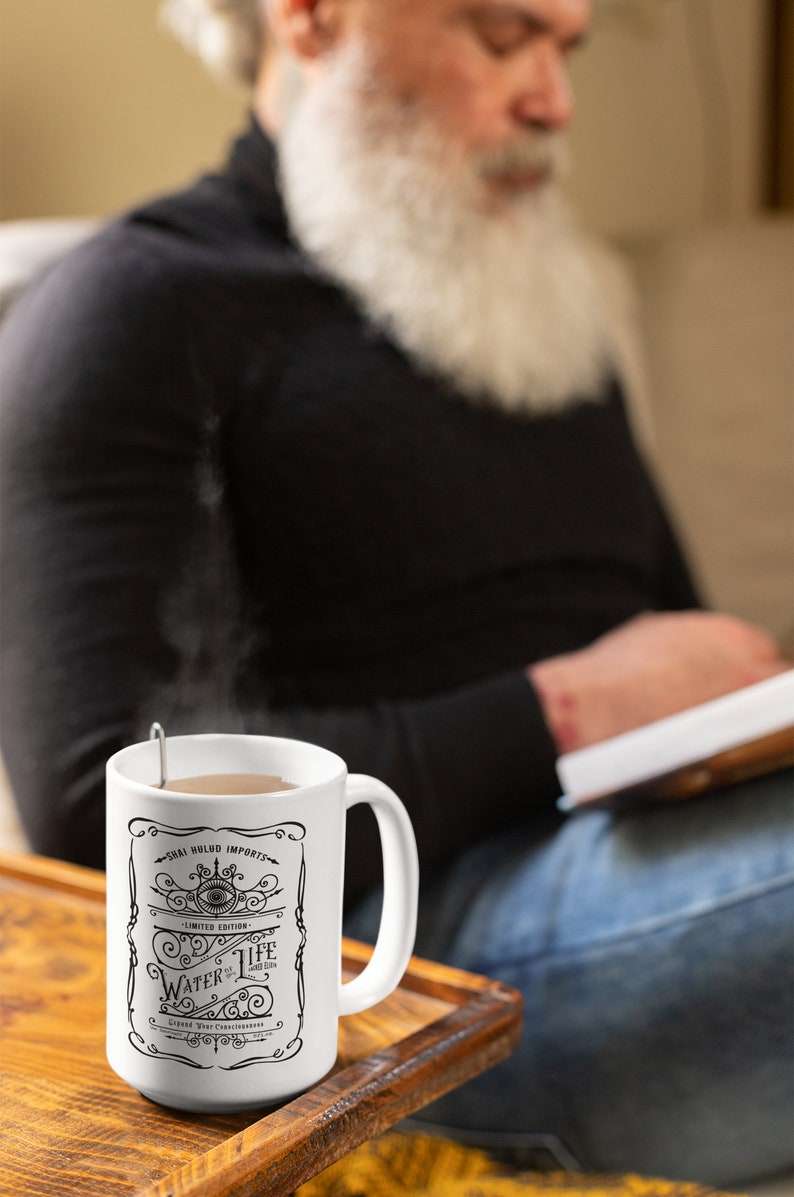 Water of Life, Dune coffee mug, Arrakis Spice cup, Bene Gesserit mug, vintage apothecary label design Fan gift image 3
