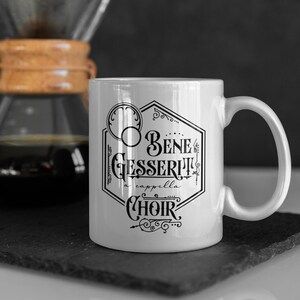 Bene Gesserit A Cappella Choir Logo mug, Fan Art Dune coffee mug, Water of Life, Arrakis Spice coffee cup, vintage apothecary label design,
