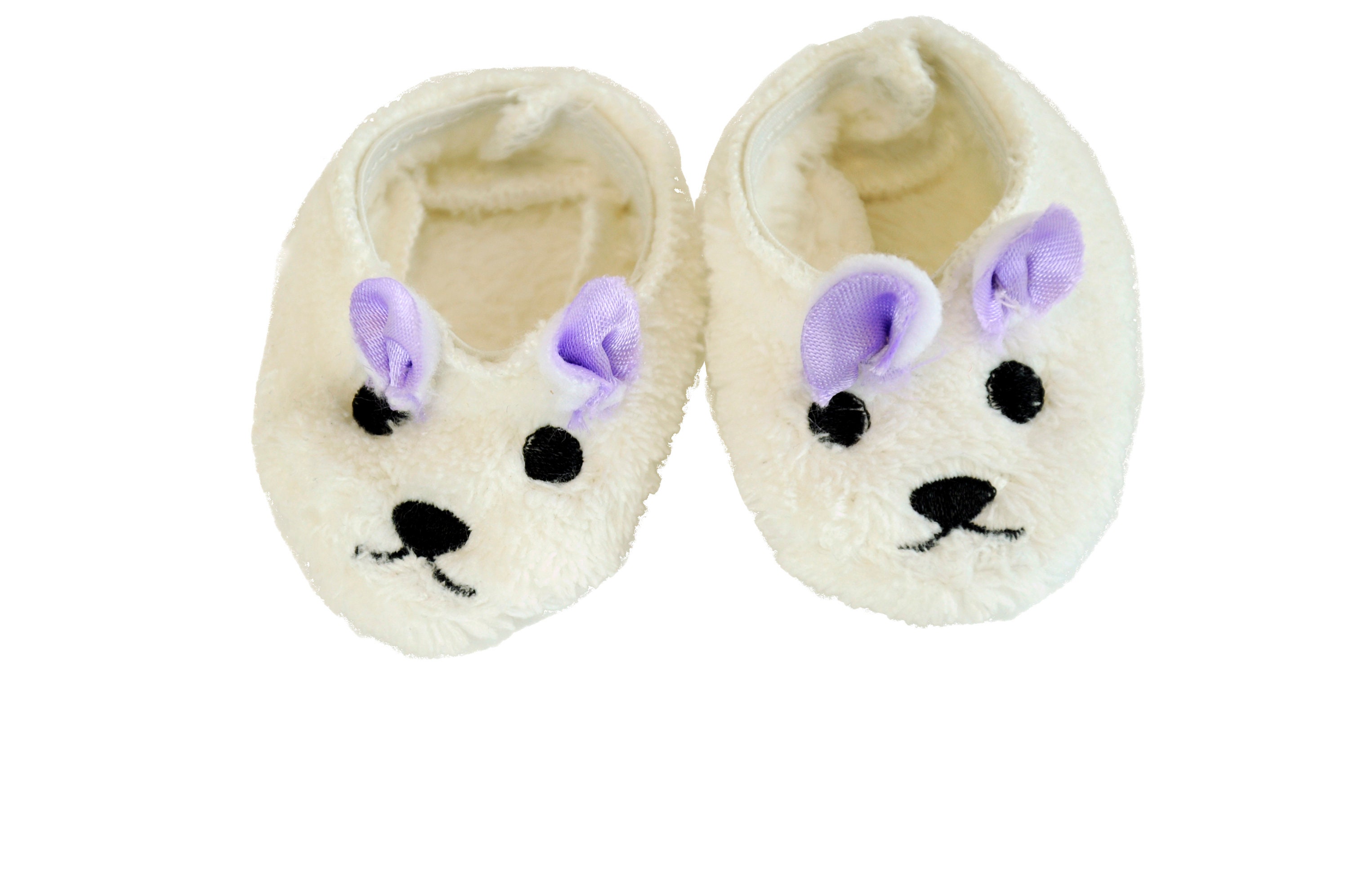 Black Fuzzy Slipper Shoes For 18 Inch American Girl Dolls - Sleepwear & Bitty Baby Compatible