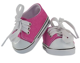 Zapatillas de lona rosa para muñeca de 18"