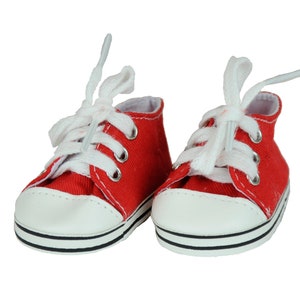 18" Doll accesories- 18" doll Red TENNIS SHOES, canvas, great sneakers