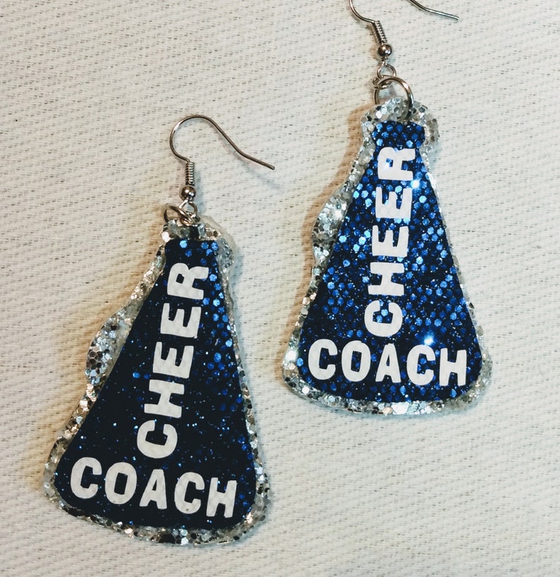 Cheer Earrings Cheer Megaphone Earring Cheer Mom Earrings Etsy