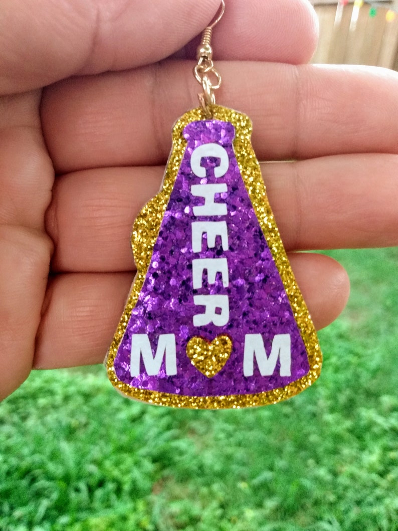 Cheer Earrings Cheer Megaphone Earring cheer Mom Earrings Etsy