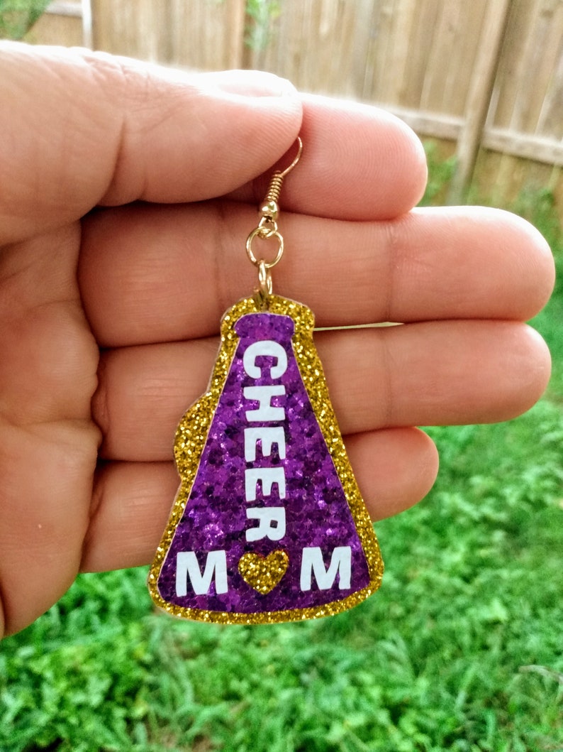 Cheer Earrings Cheer Megaphone Earring cheer Mom Earrings Etsy
