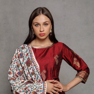 100% Himalayan Butterfly Embroidery Wool Stole Shawl Wrap