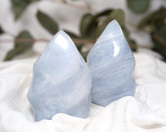 Blue Calcite Flame | Crystal | Gemstone | Healing | Metaphysical | Spiritual | Witchcraft | Genuine