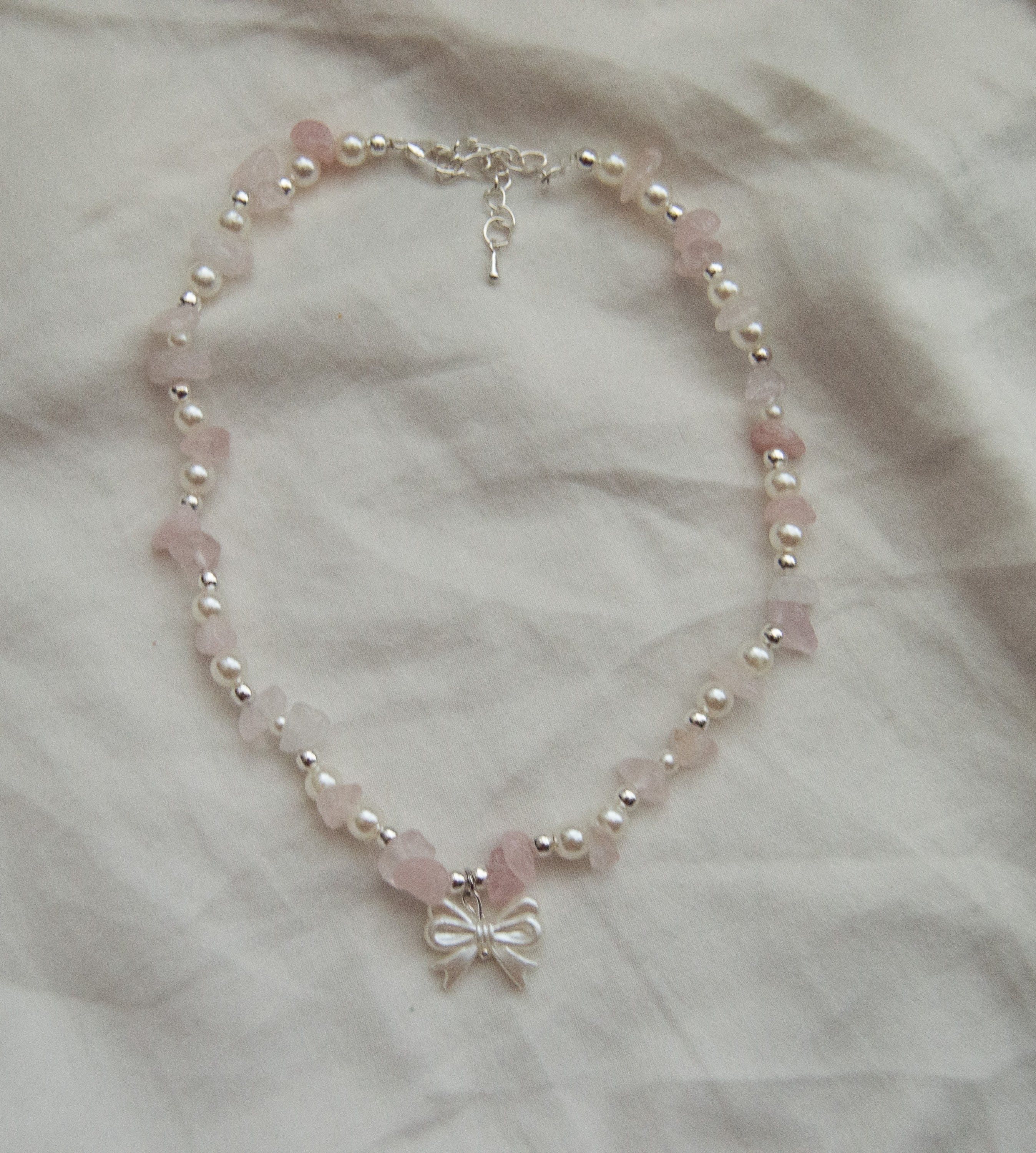 Blush Necklace Handmade Beaded Jewelry Coquette Chain -  in 2023