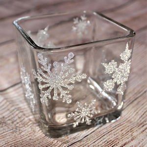 Silver Snowflake Candle Votive
