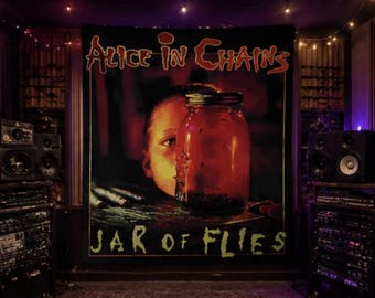 Alice in Chains Jar of Flies Tapestry, 90s Grunge Rock Band Wall Hanging